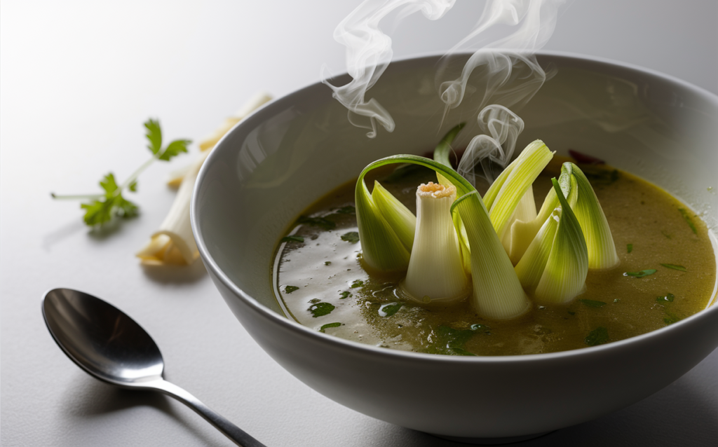 What are the benefits of leeks in soup?