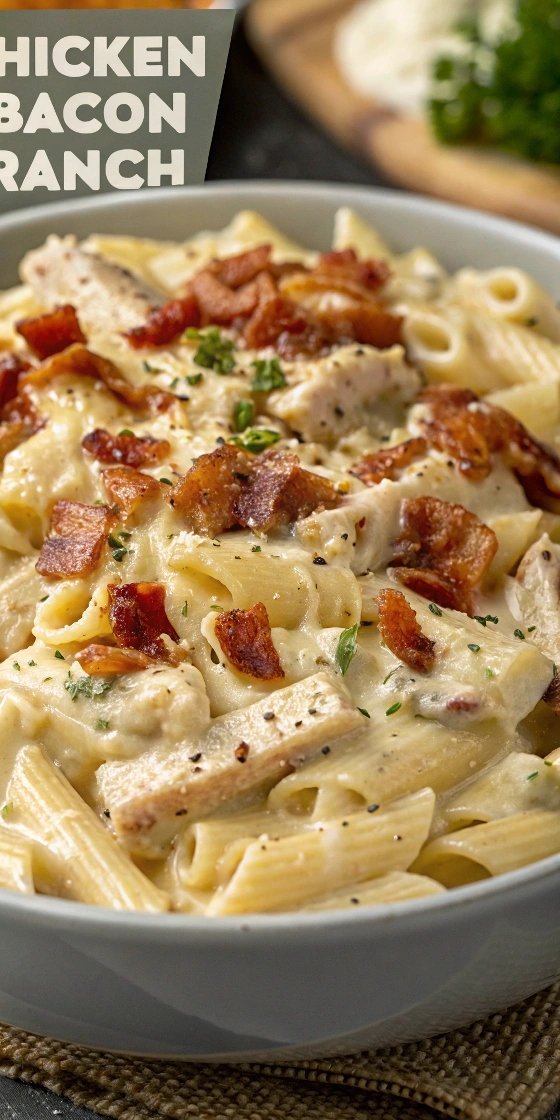 Creamy Chicken Bacon Ranch Pasta – The Ultimate Comfort Food!