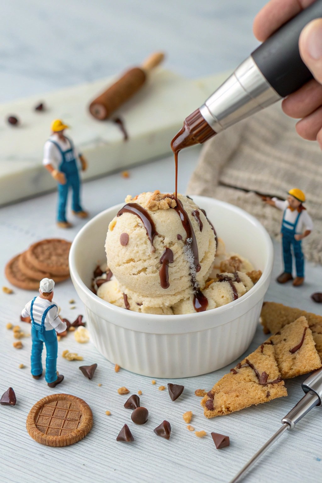 Miniature Creamy Dreamy Cookie Dough Ice Cream Swirls