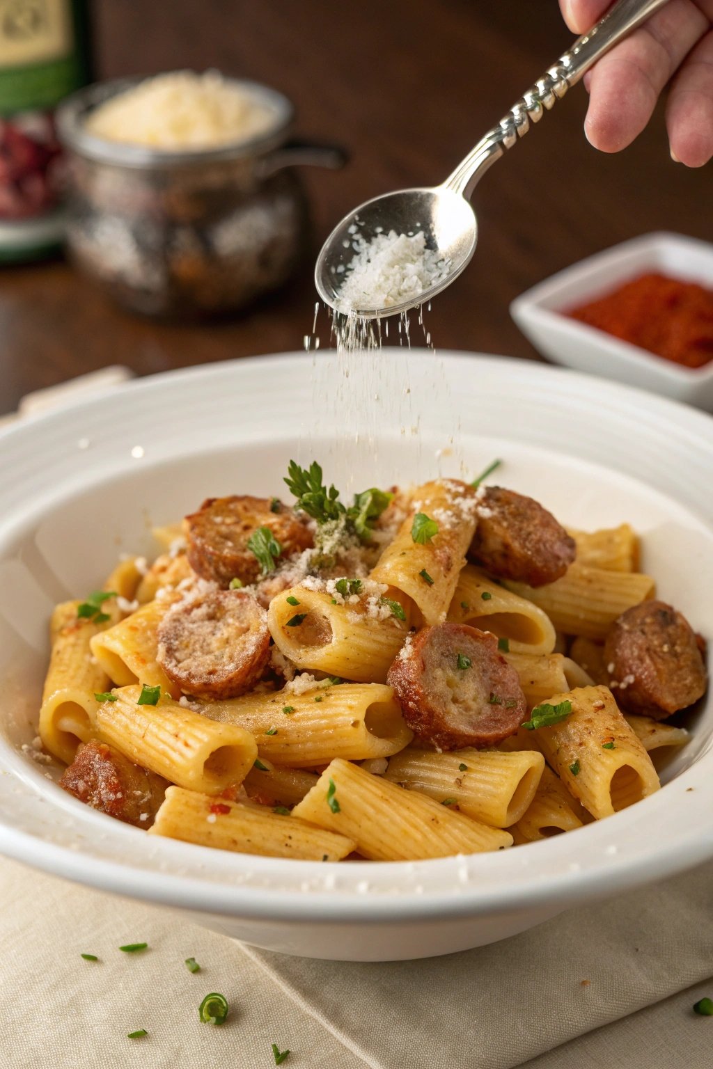 Mini Creamy Cajun Sausage Pasta – Big Flavor in a Tiny Bowl!