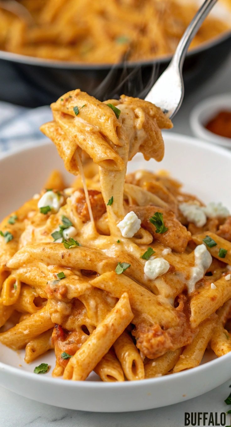 Buffalo Chicken Pasta – One Pot!