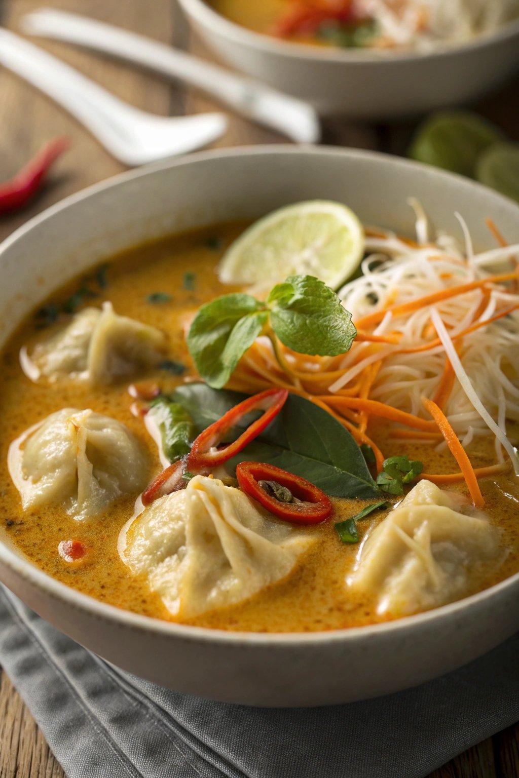 Thai Coconut Curry Dumpling Soup – A Creamy, Flavor-Packed Bowl of Comfort