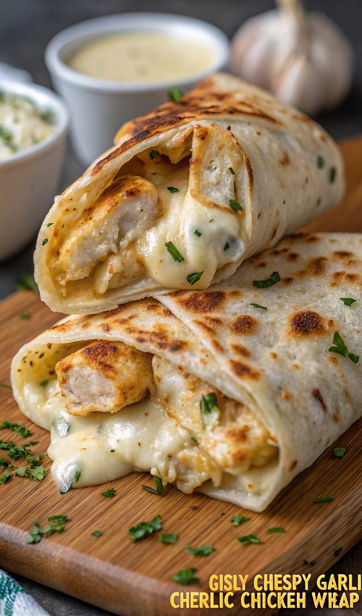 Cheesy Garlic Chicken Wraps – Crispy, Cheesy & Full of Flavor!