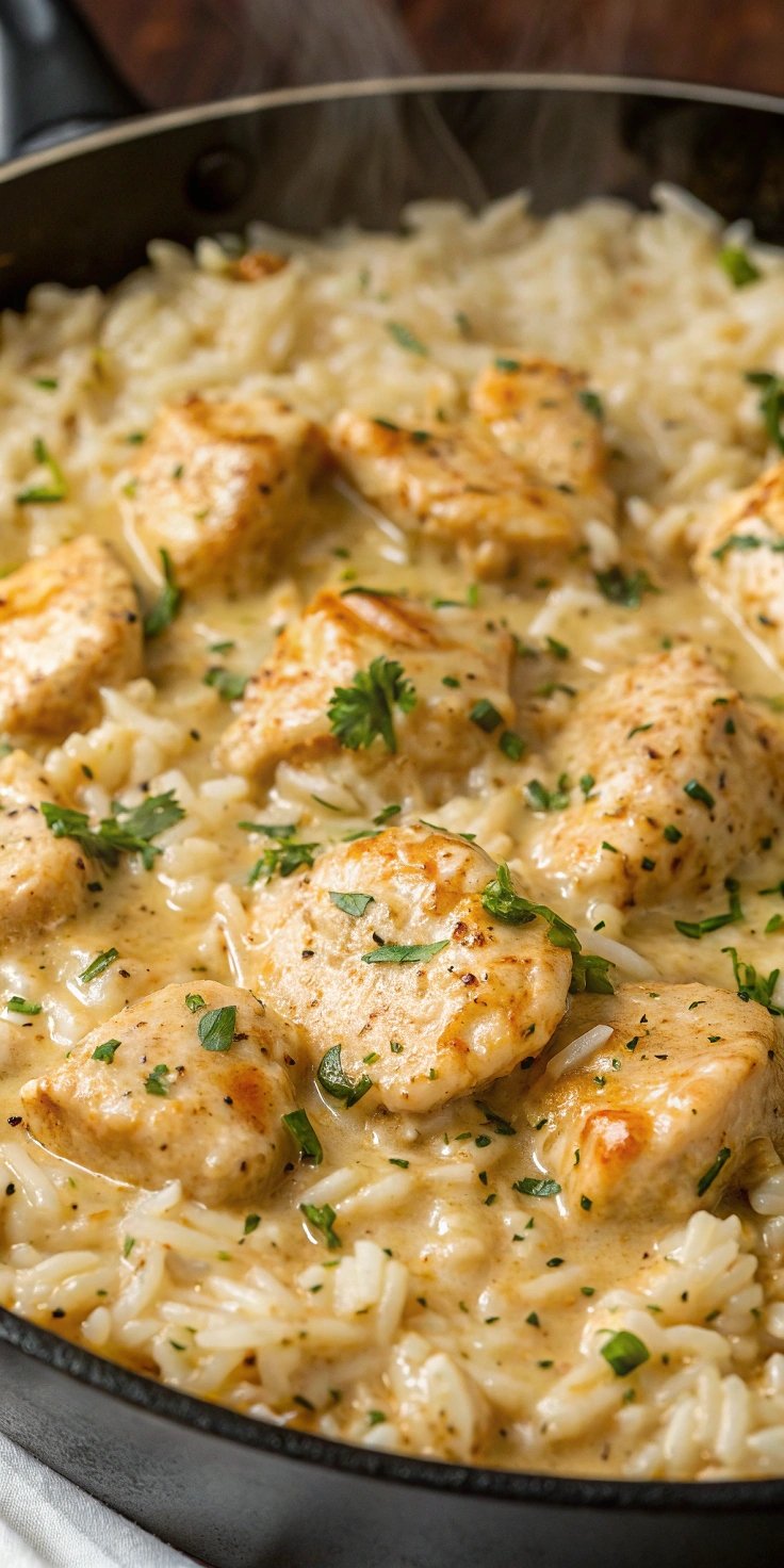 Creamy Herb Chicken & Basmati Rice – A Comforting, Flavor-Packed One-Pan Meal