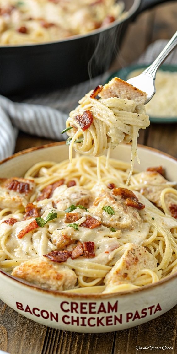 Cream Cheese Bacon Chicken Pasta
