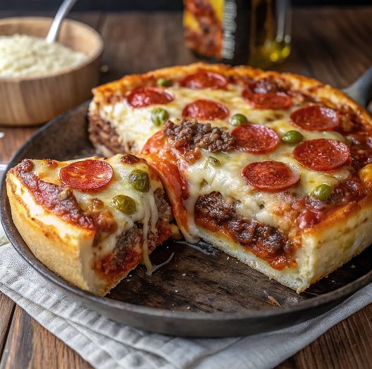 Deep-Dish Pizza Pie Recipe: A Hearty Slice of Comfort 🍕