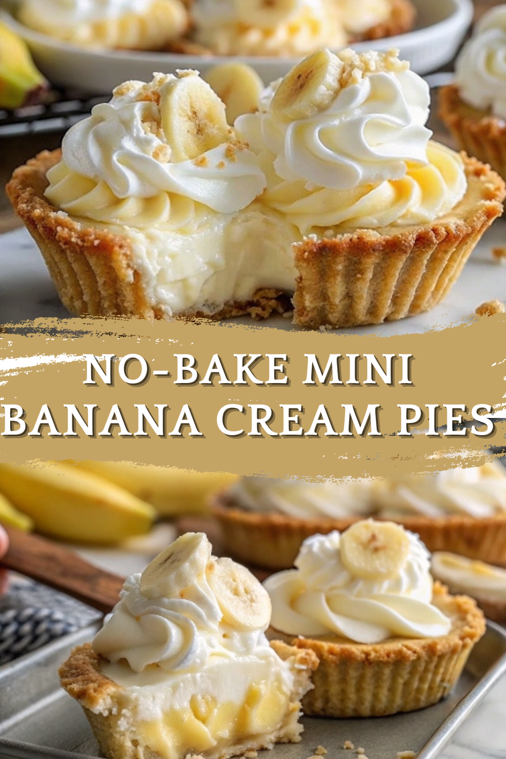 No-Bake Mini Banana Cream Pies – Easy, Creamy & Delicious for Any Occasion!