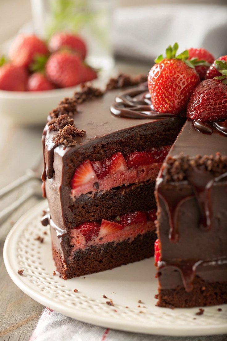 Strawberry Chocolate Cake – A Luscious, Decadent Treat