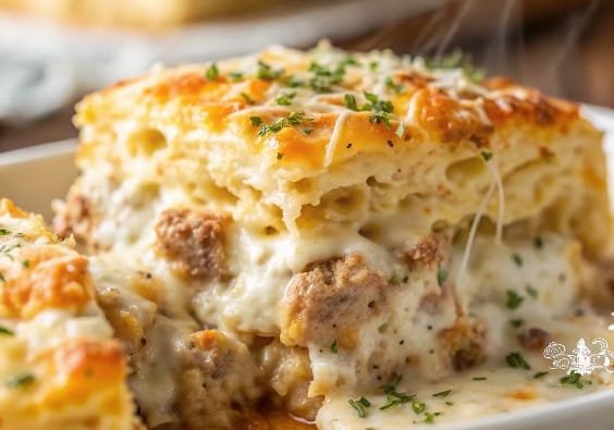 Biscuits and Gravy Breakfast Casserole – Easy & Hearty Brunch