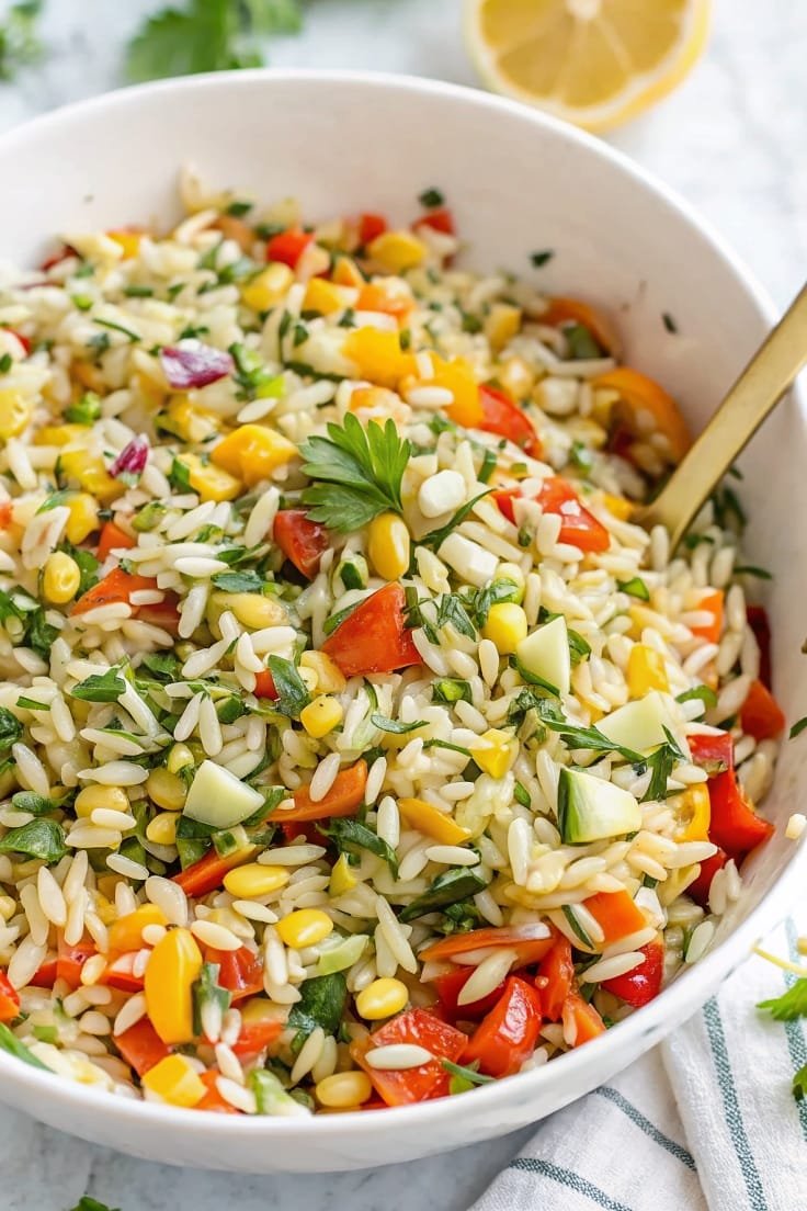 Rainbow Orzo Salad – Fresh, Vibrant & Perfect for Any Gathering