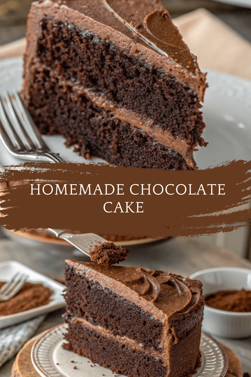 Homemade Chocolate Cake with Chocolate Frosting