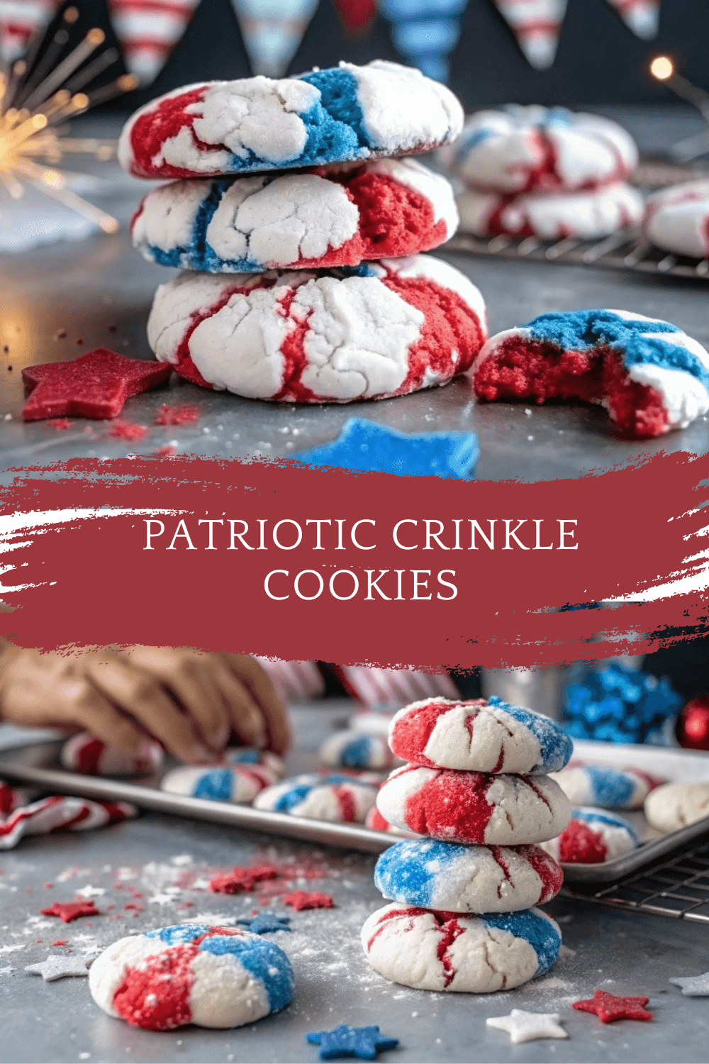 Patriotic Crinkle Cookies with a Butter-Rich Base and One Unexpected Twist