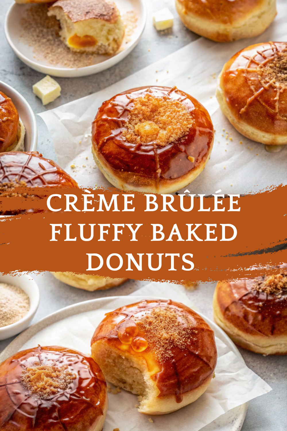 Crème Brûlée Fluffy Baked Donuts – A Soft, Custard-Filled Dream with Caramel Crunch!