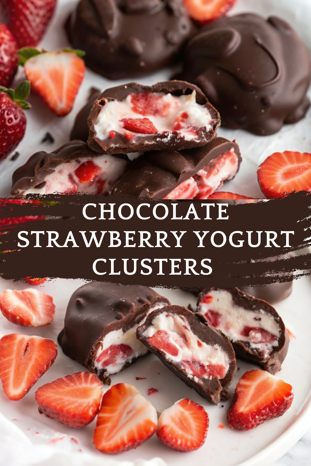 Chocolate Strawberry Yogurt Clusters – Healthy, Frozen, Chocolate-Covered Snack Bites