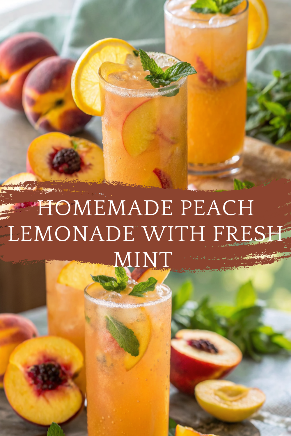 Homemade Peach Lemonade with Fresh Mint – A Sweet & Refreshing Summer Sip