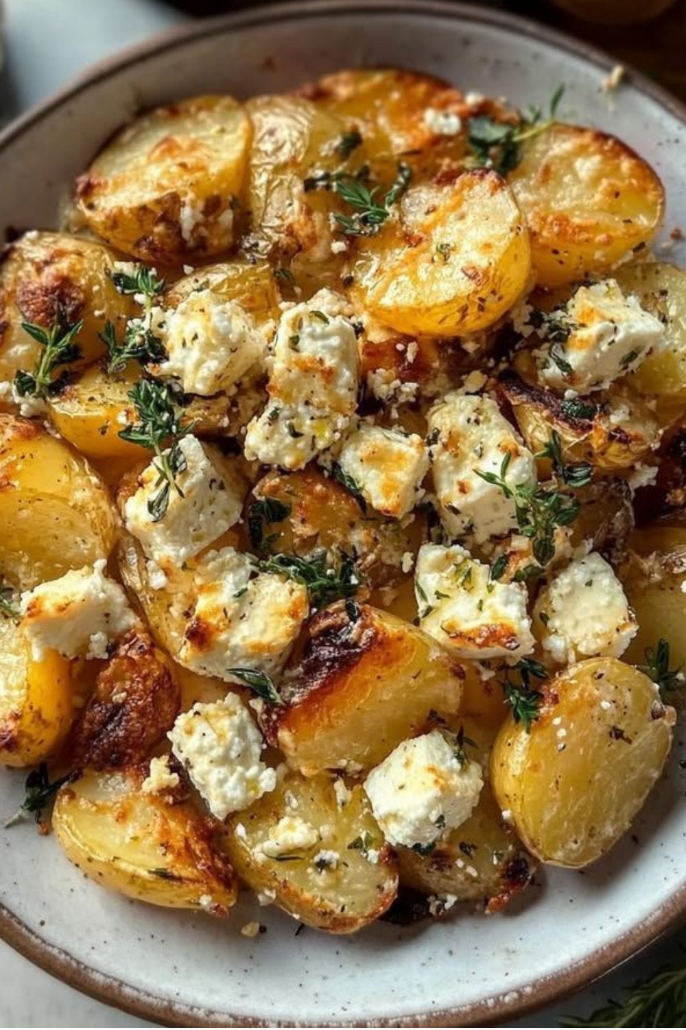 Roasted Potatoes with Baked Feta & Garlic – Crispy, Creamy & Bursting with Flavor