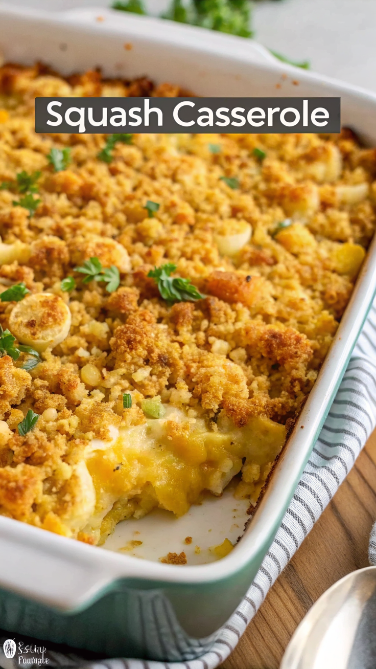 Classic Squash Casserole with Cornbread Stuffing – Creamy, Comforting & Packed with Flavor