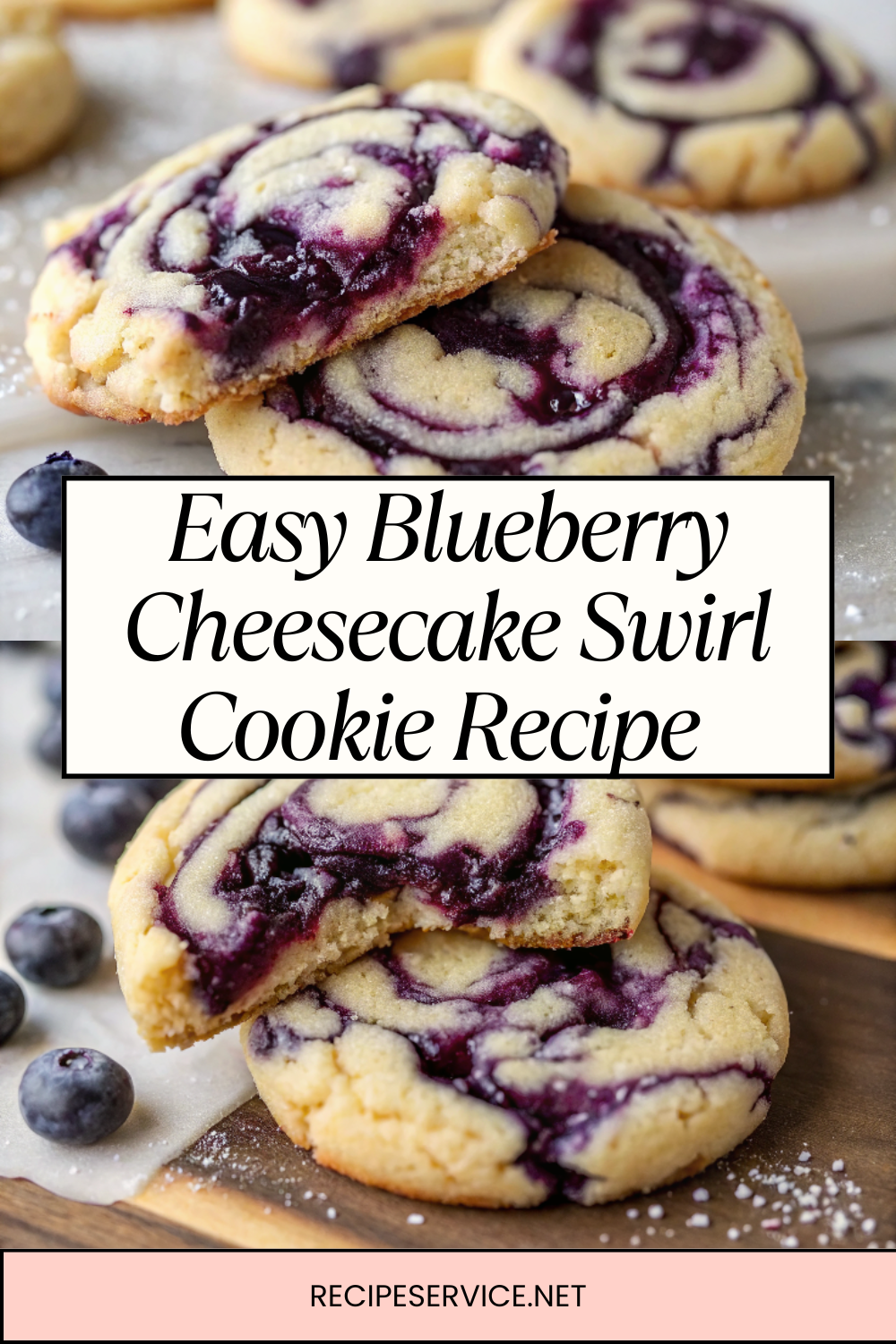 Easy Blueberry Cheesecake Swirl Cookie Recipe – Soft, Sweet & Bakery-Style Treats