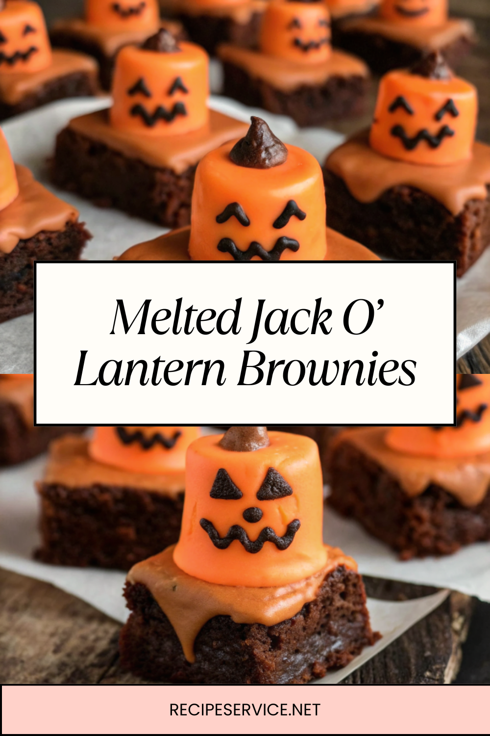 Melted Jack O’ Lantern Brownies | Gooey, Spooky & Fun Halloween Treats