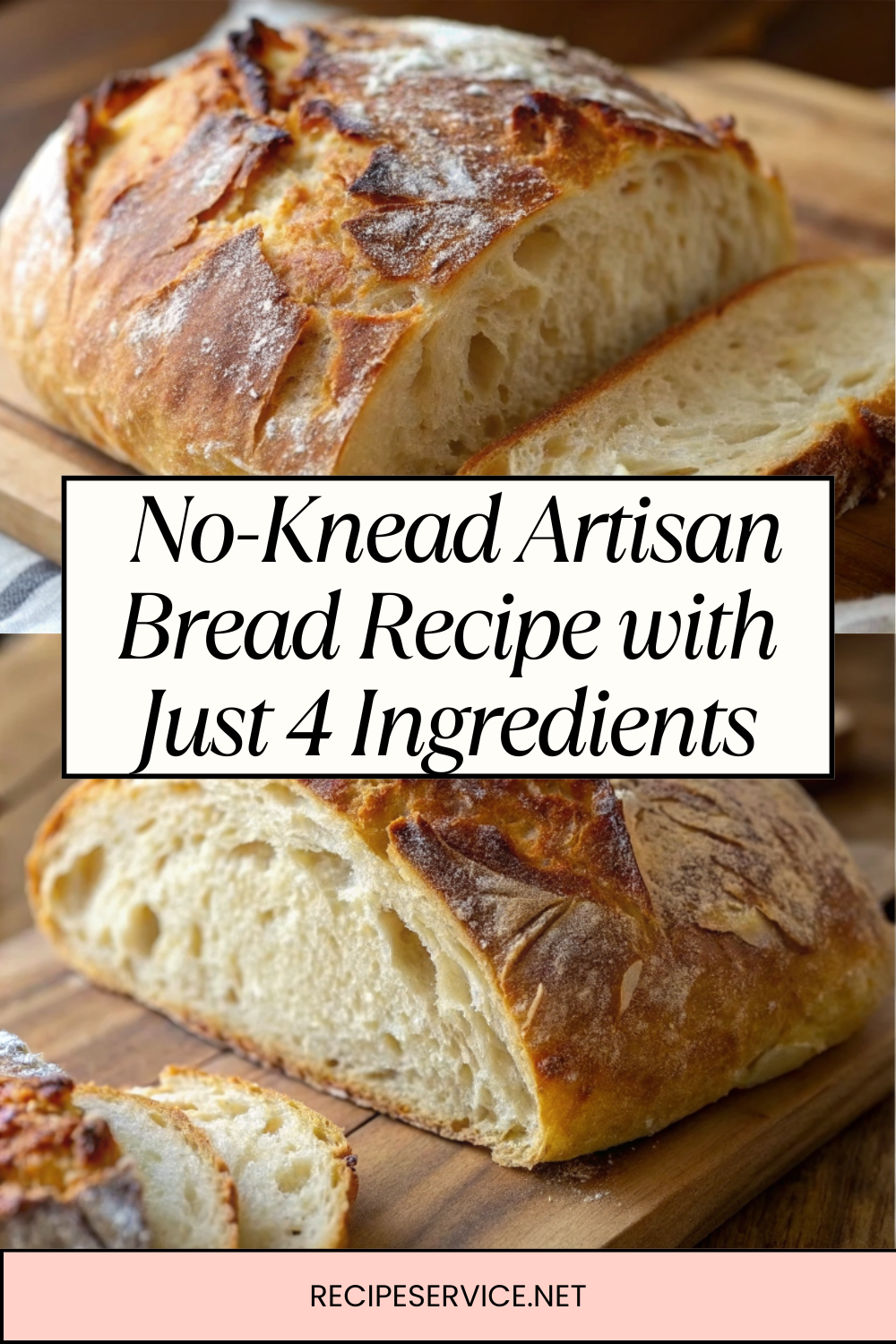 No-Knead Artisan Bread Recipe with Just 4 Ingredients | Effortless Bakery-Quality Bread at Home