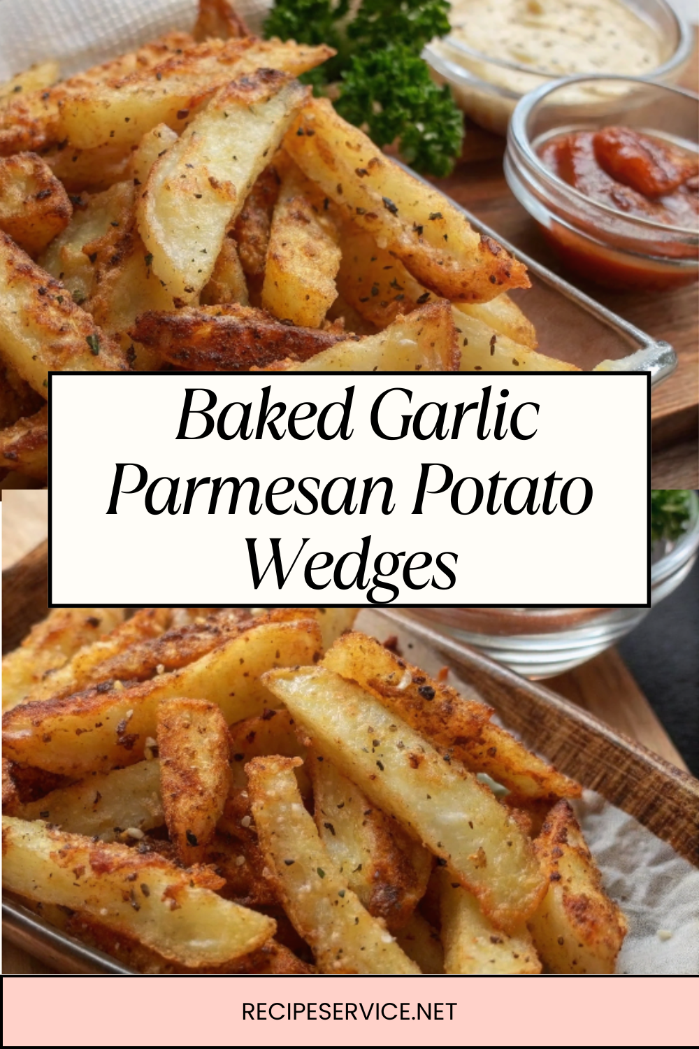 Baked Garlic Parmesan Potato Wedges – Crispy, Cheesy & Irresistibly Delicious