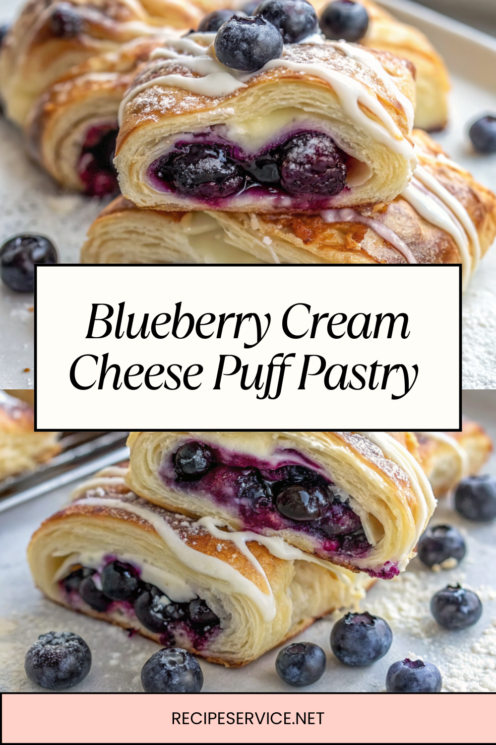 Blueberry Cream Cheese Puff Pastry | Flaky, Creamy & Bursting with Fresh Flavor