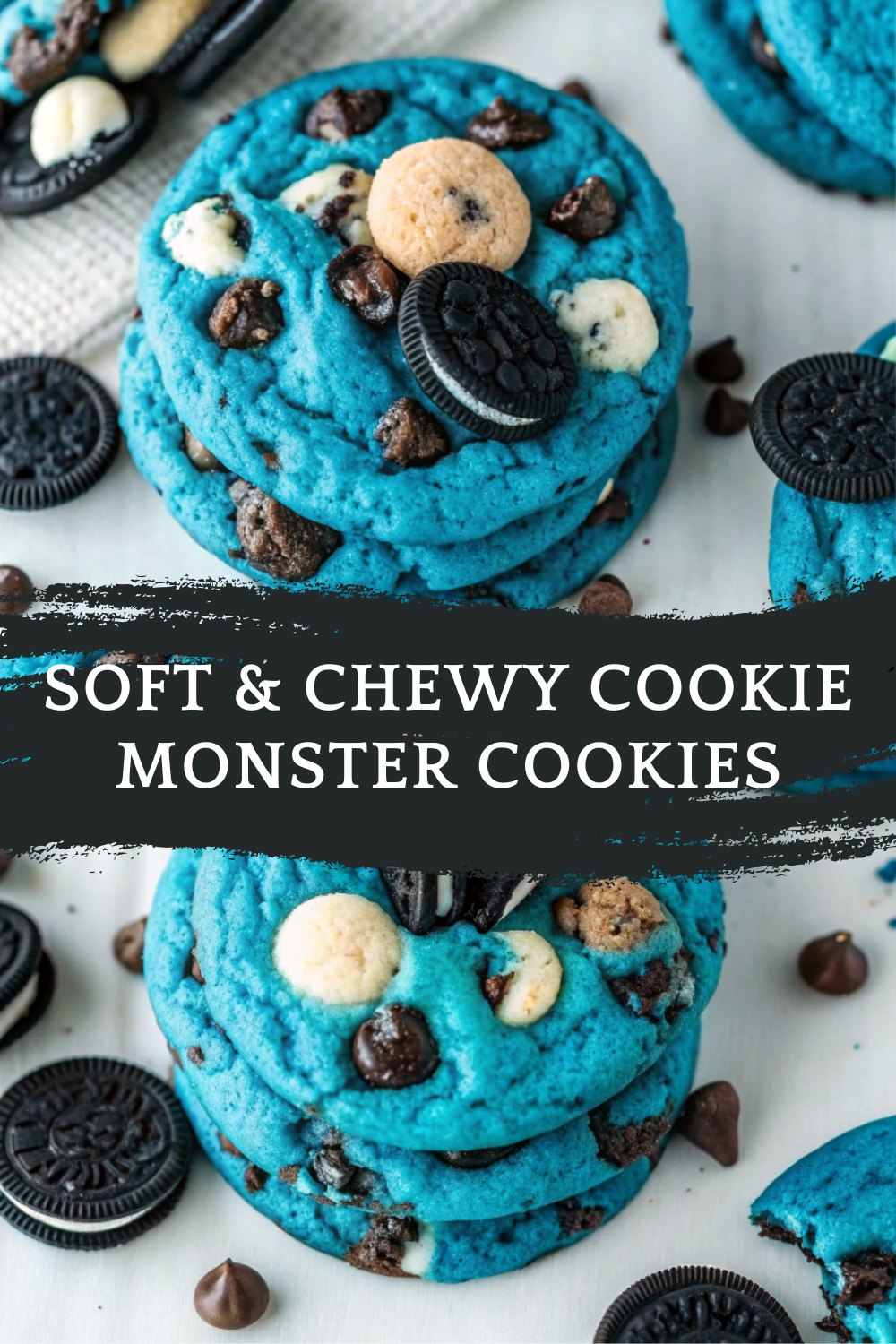 Soft & Chewy Cookie Monster Cookies | Fun, Colorful & Delicious