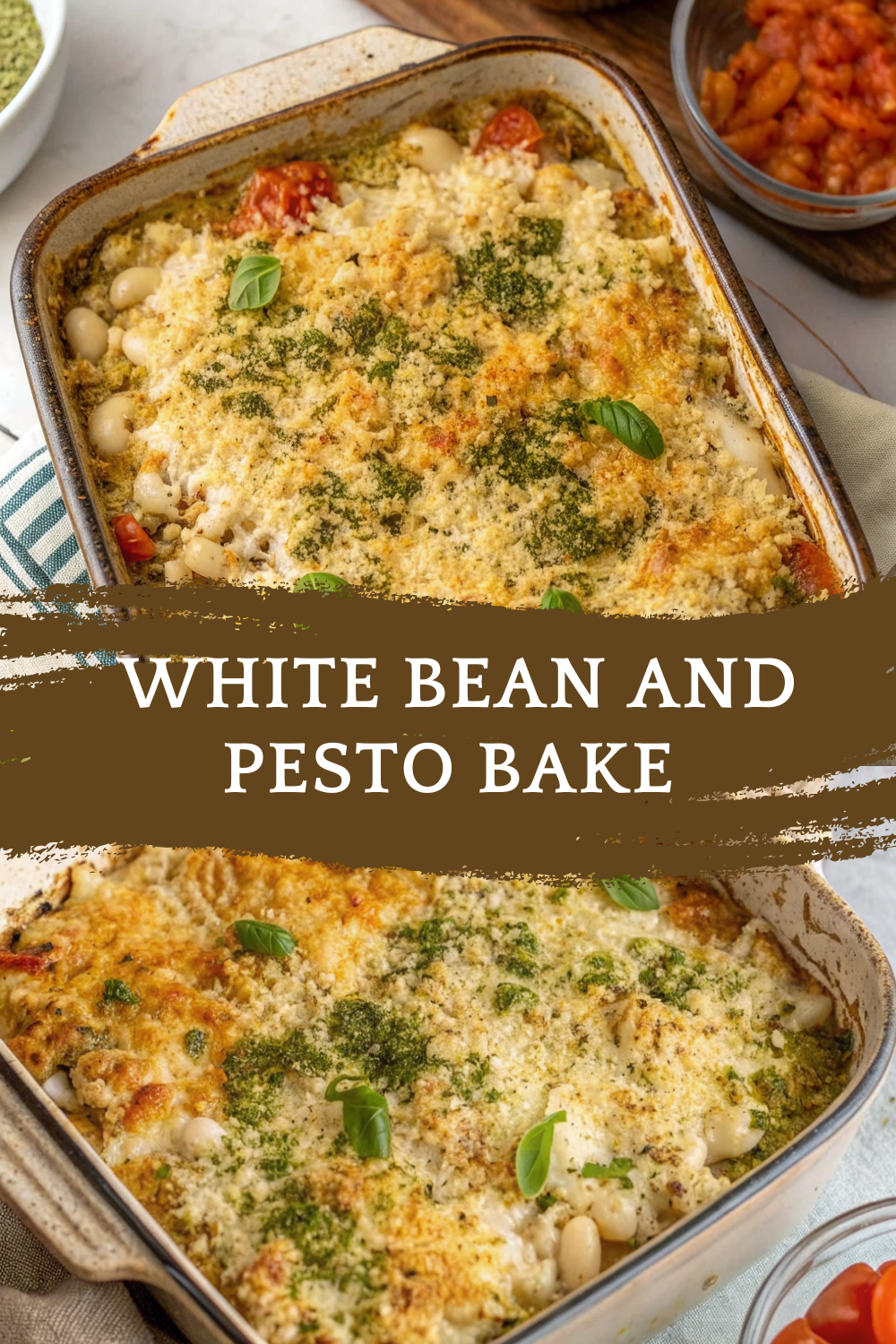 White Bean and Pesto Bake