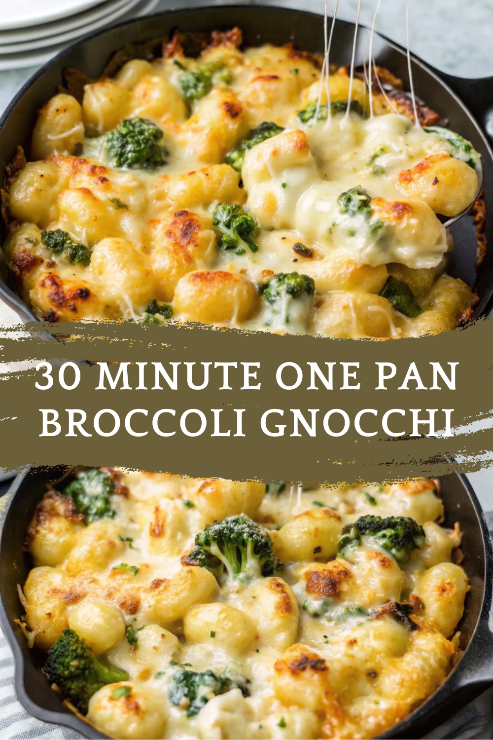 30 Minute One Pan Broccoli Gnocchi