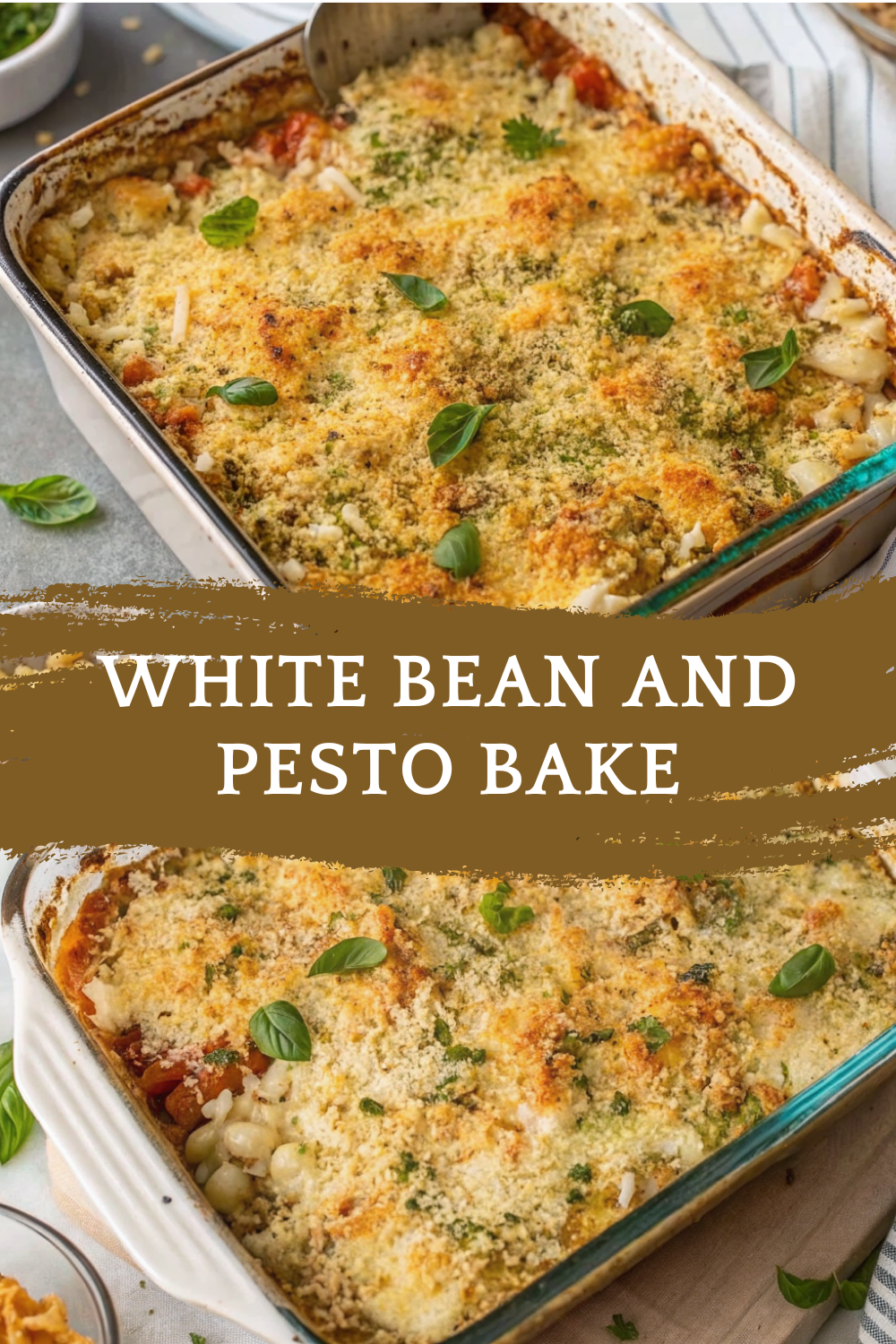 White Bean and Pesto Bake