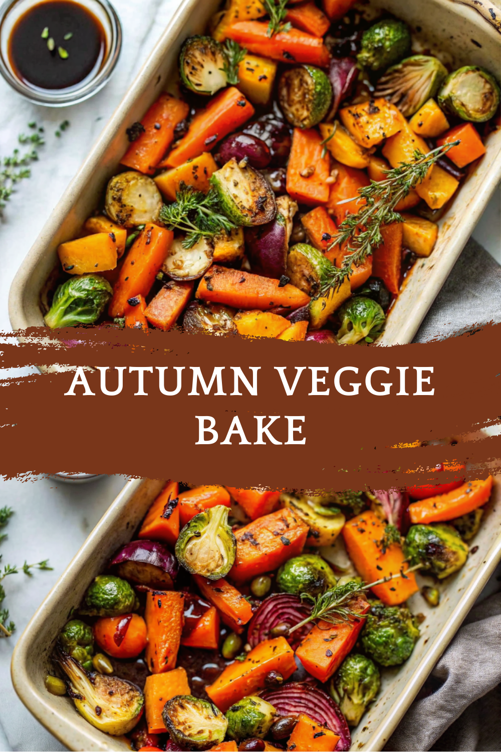 Autumn Veggie Bake with Maple Balsamic Glaze – A Cozy Roasted Harvest Dish