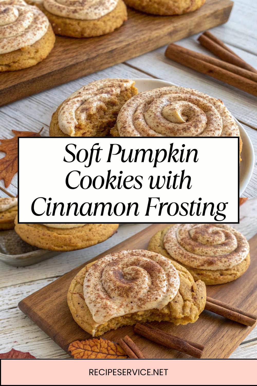 Soft Pumpkin Cookies with Cinnamon Frosting | Spiced & Sweet Fall Treats