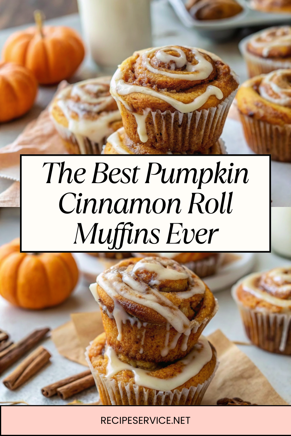 The Best Pumpkin Cinnamon Roll Muffins Ever | Soft, Swirled & Spiced