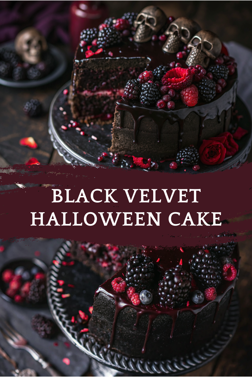 Black Velvet Halloween Cake – Dark, Dramatic & Decadently Haunting