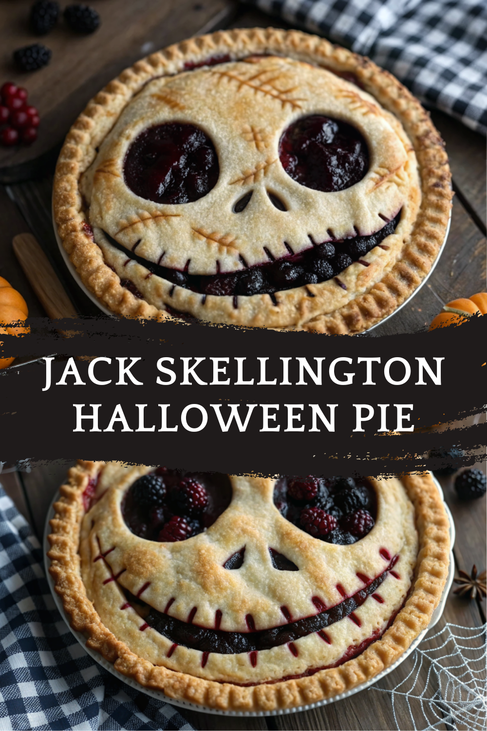 Jack Skellington Halloween Pie — Spooky Berry Dessert for Trick-or-Treat