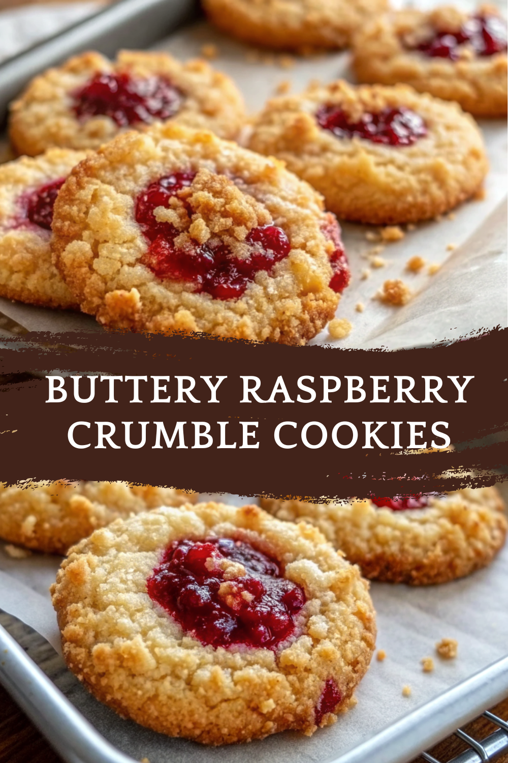 Buttery Raspberry Crumble Cookies – Soft, Sweet & Bakery-Style