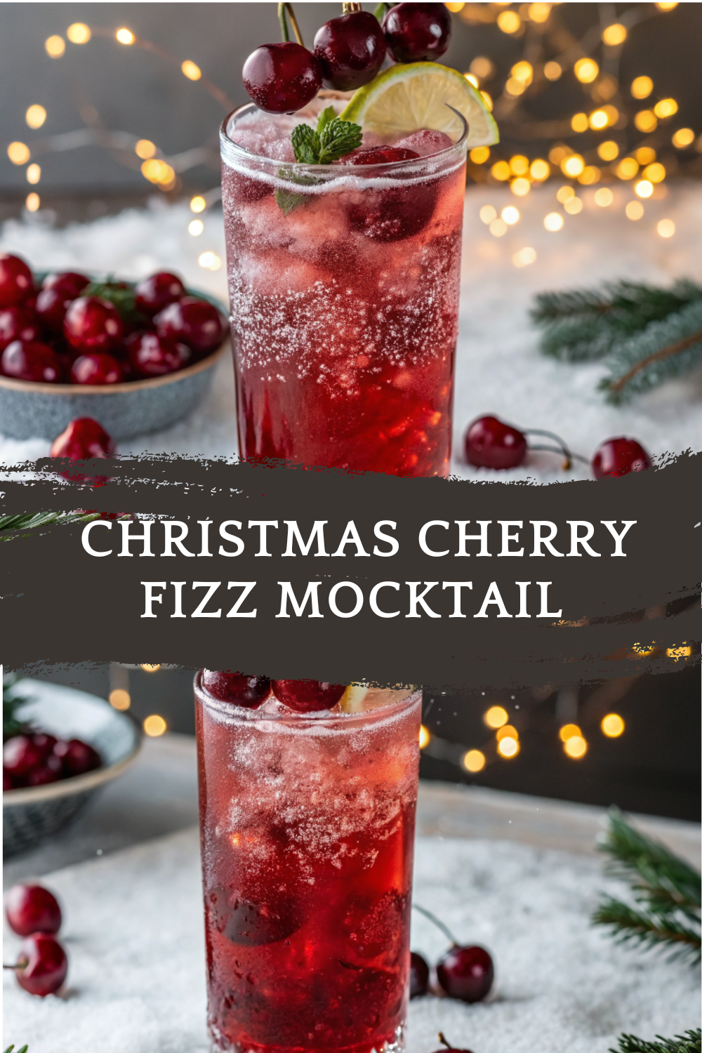 Christmas Cherry Fizz Mocktail Recipe (Alcohol-Free & Festive)