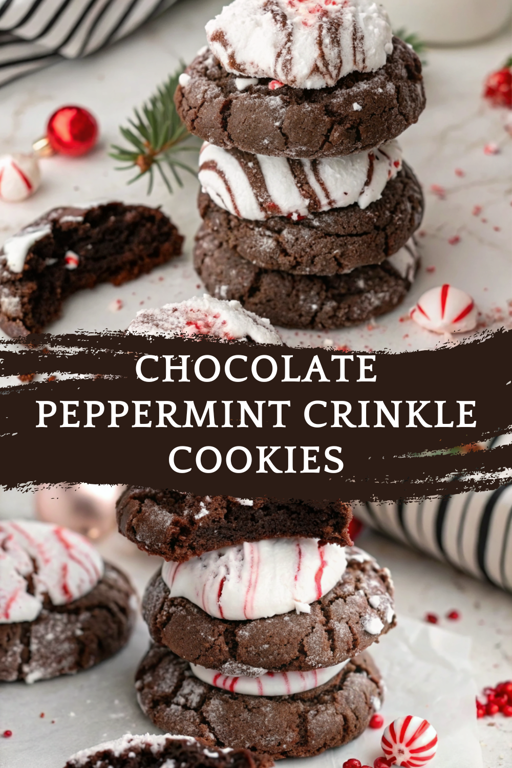 Chocolate Peppermint Crinkle Cookies – Soft, Fudgy & Festive Holiday Treat