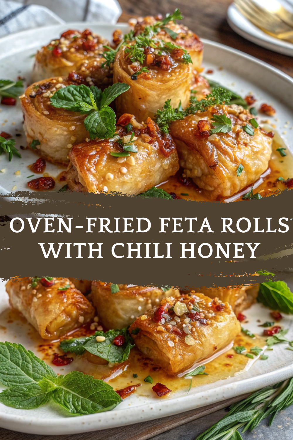 Oven-Fried Feta Rolls with Chili Honey – Crispy, Golden & Irresistibly Sweet-Heat Delight
