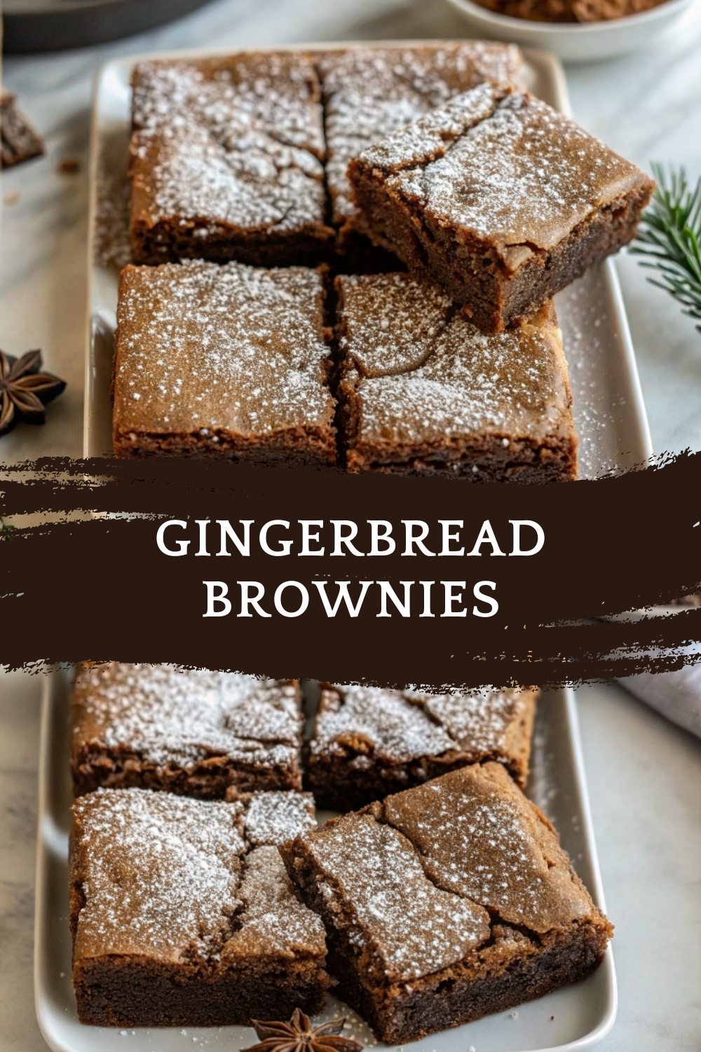 Gingerbread Brownies – A Warm, Spiced & Fudgy Christmas Treat
