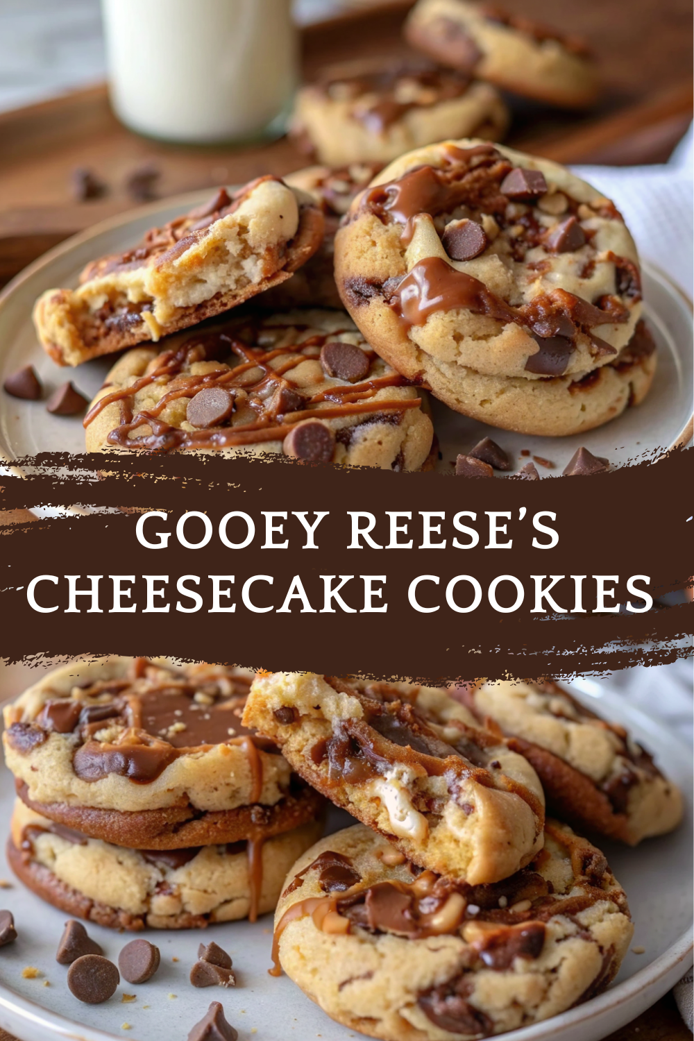 Gooey Reese’s Cheesecake Cookies (Soft, Melty & Peanut-Buttery Delicious)