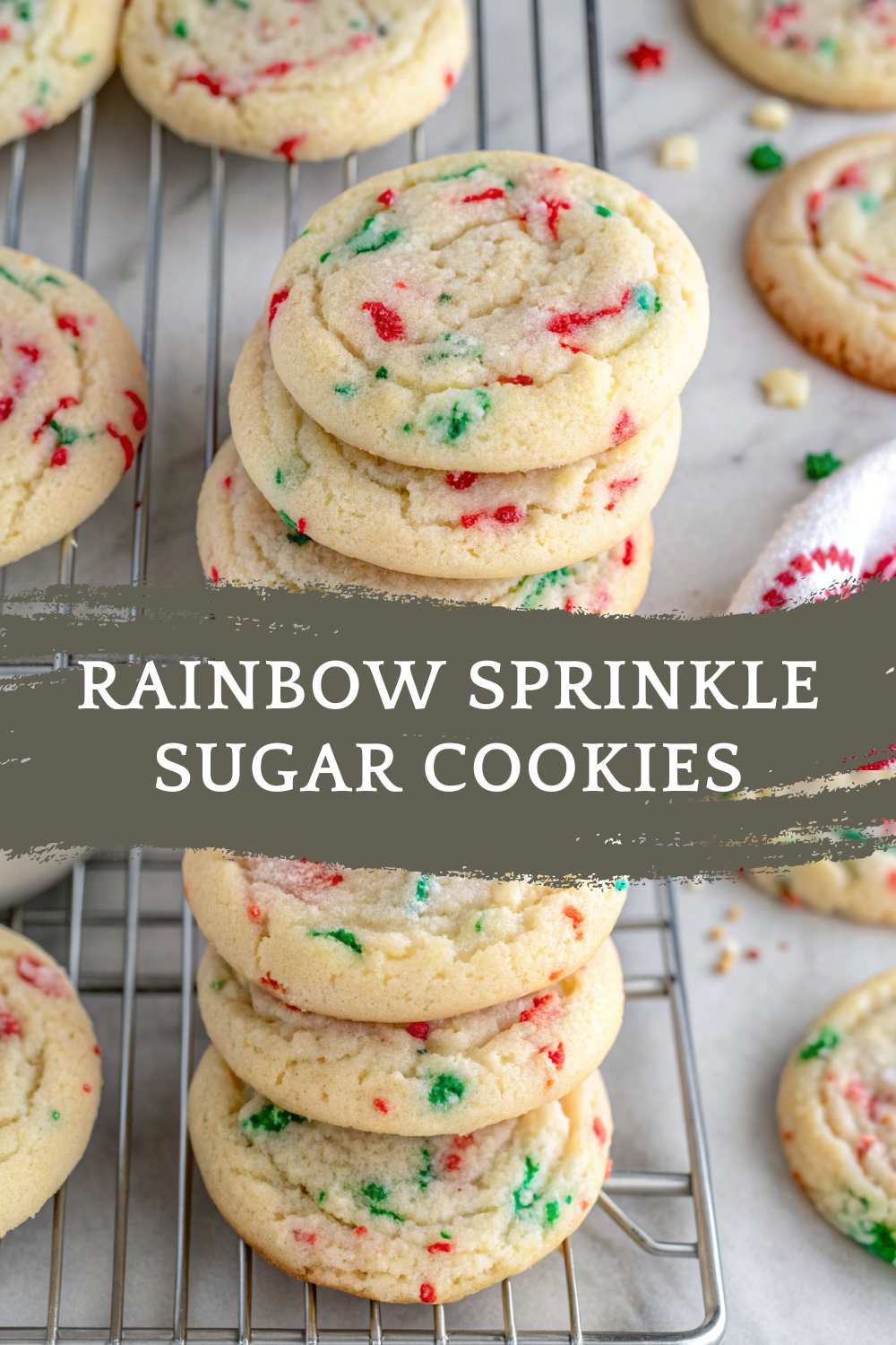 Rainbow Sprinkle Sugar Cookies (Soft, Chewy & Bakery-Style)