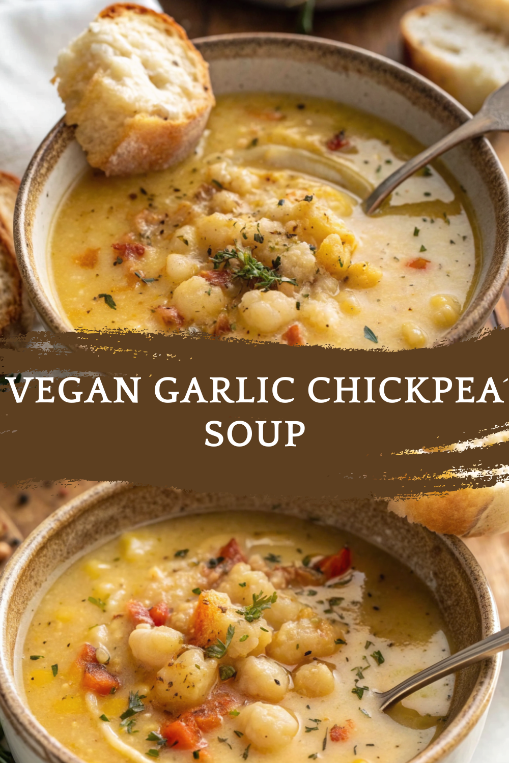 Vegan Garlic Chickpea Soup for a Cozy, Hearty, and Flavorful Plant-Based Meal