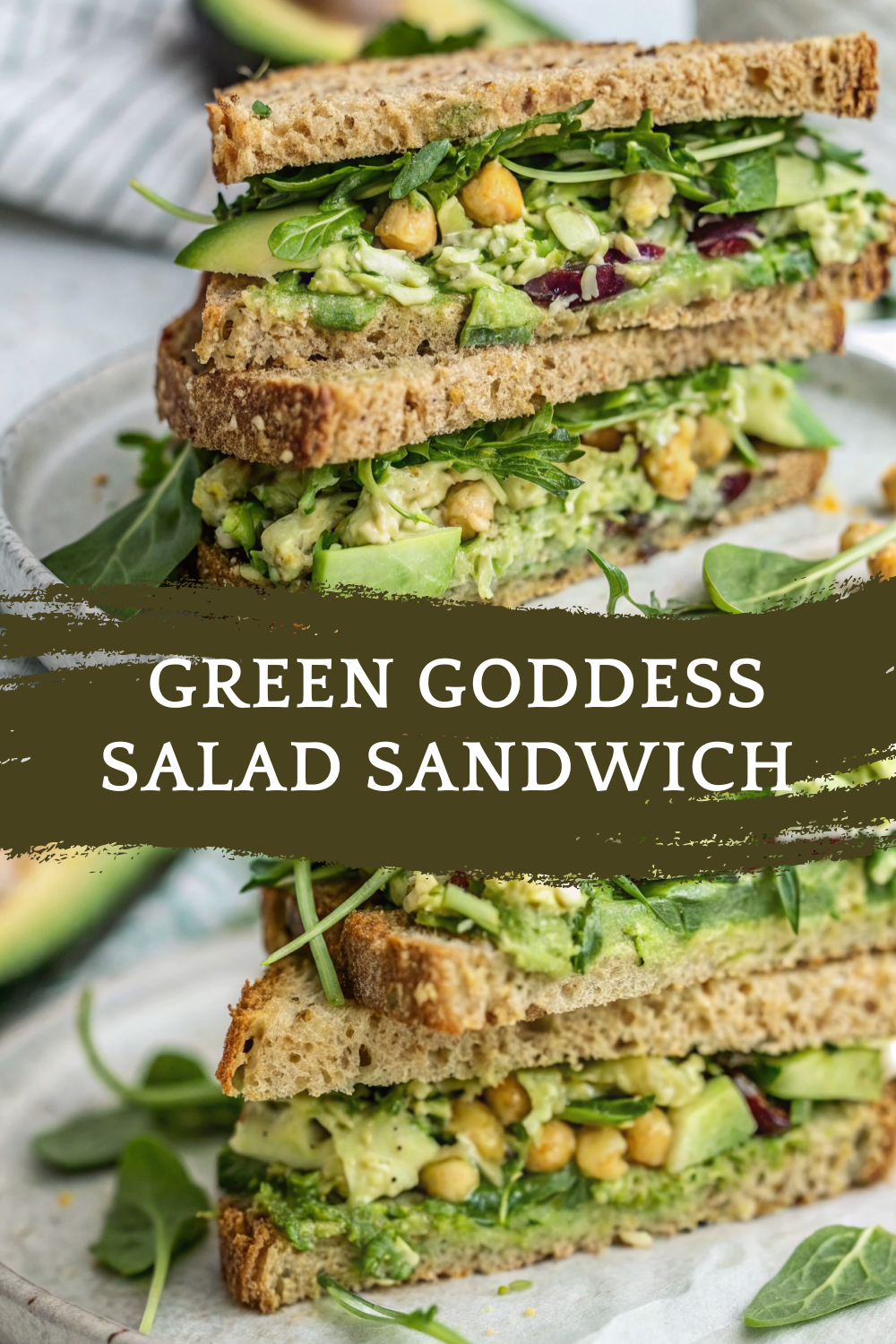 Green Goddess Salad Sandwich – Fresh, Creamy, Crunchy & Packed With Vibrant Flavor