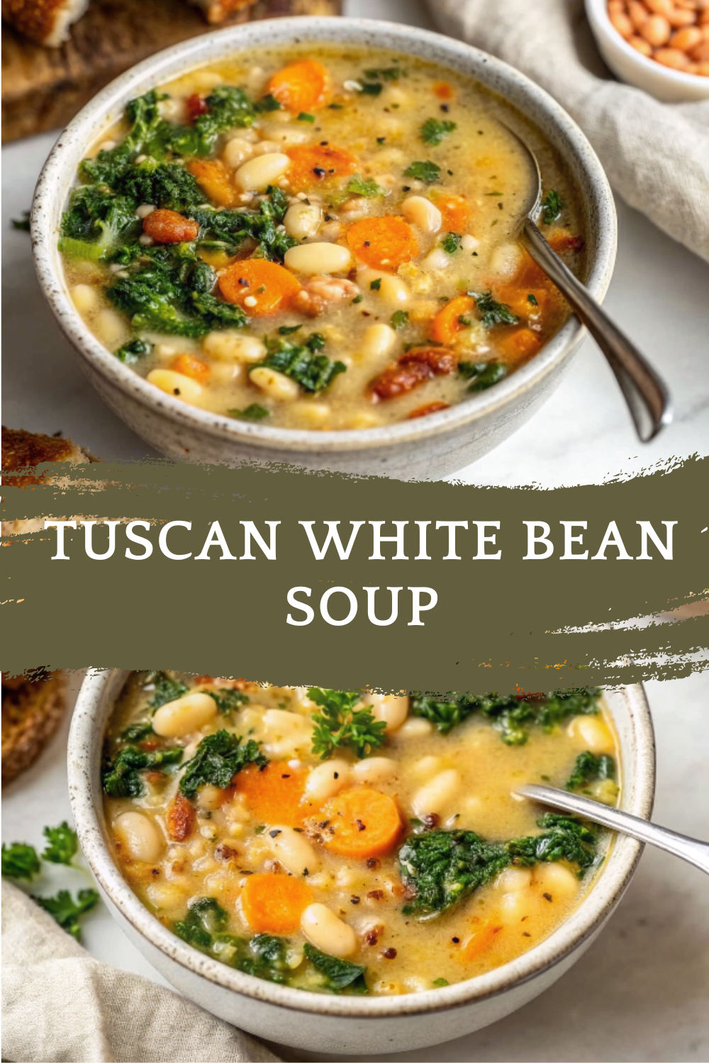 Tuscan White Bean Soup – Rustic, Creamy & Comforting With Bright Herbal Flavor