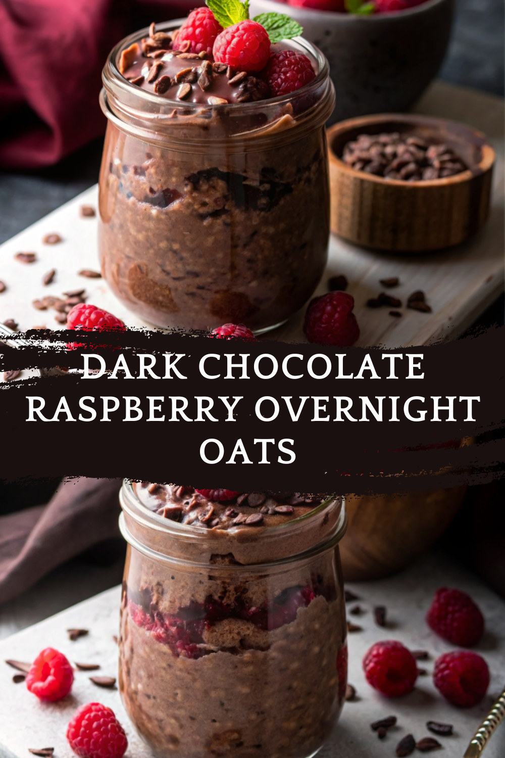 Dark Chocolate Raspberry Overnight Oats – Rich, Fruity, and Naturally Indulgent