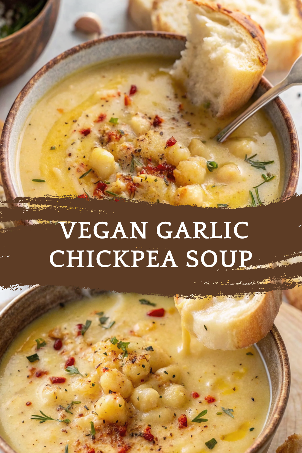 Vegan Garlic Chickpea Soup – Creamy, Comforting & Protein-Packed