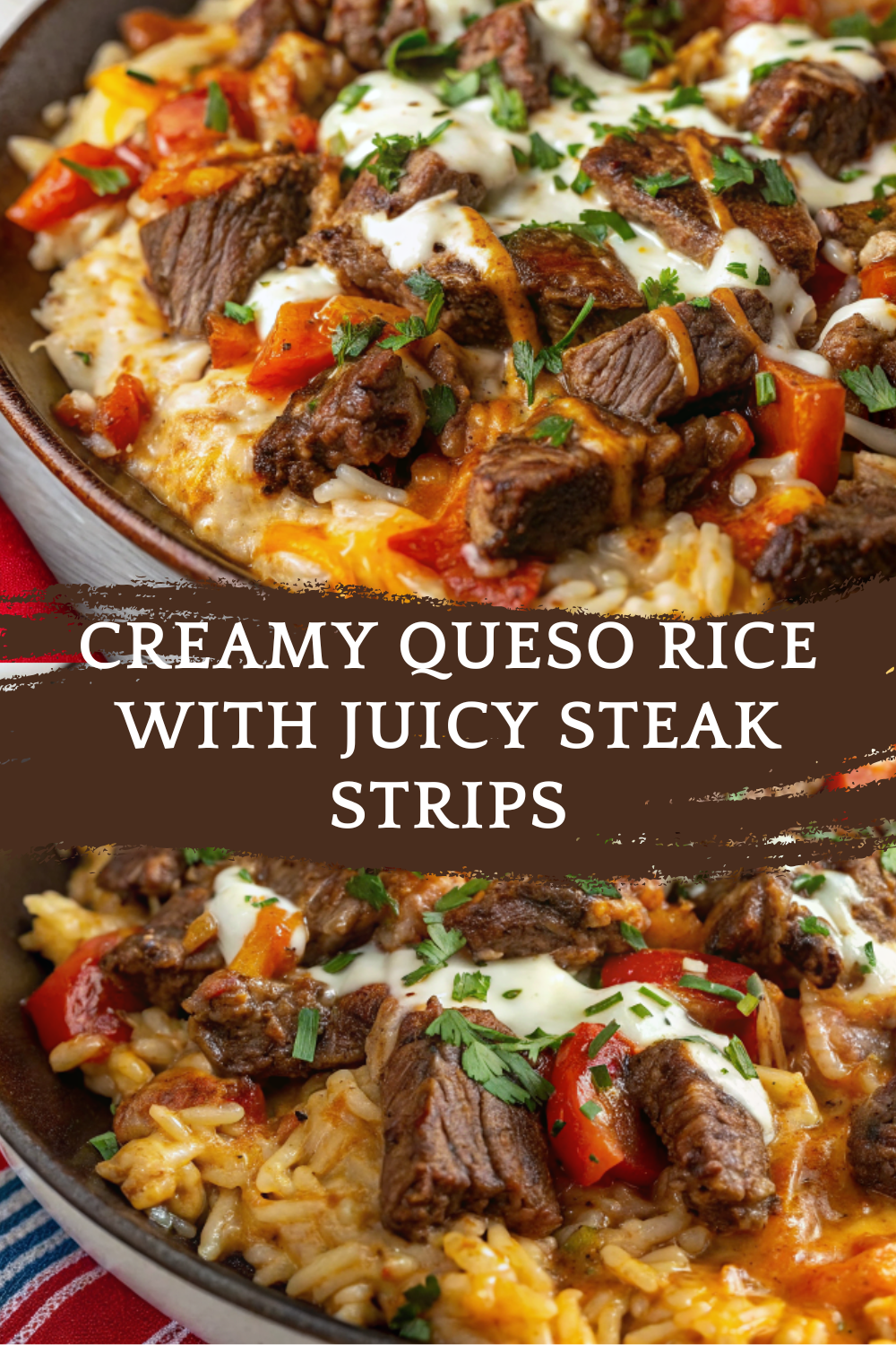 Creamy Queso Rice with Juicy Steak Strips – Bold, Cheesy, and Comfort-Filled