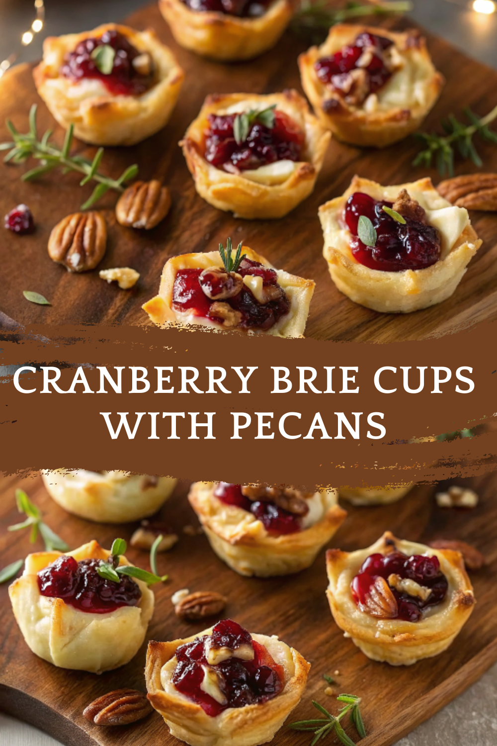 Cranberry Brie Cups with Pecans – Elegant, Bite-Sized Appetizers for Any Celebration