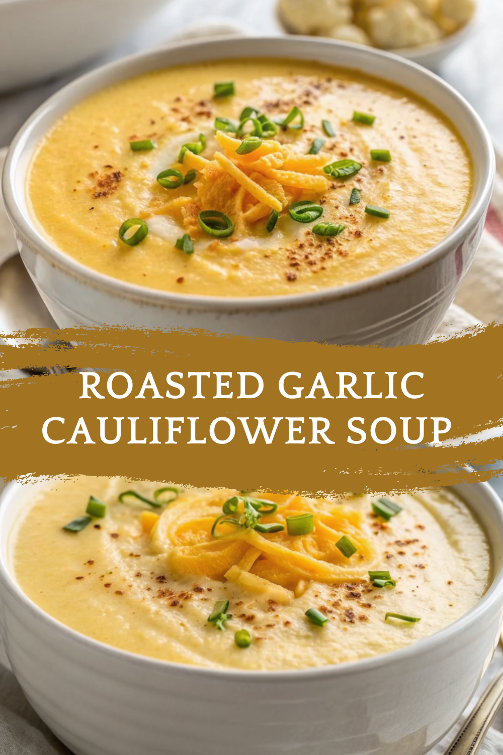 Roasted Garlic Cauliflower Soup (Ultra Creamy!) – Cozy, Velvety & Comforting